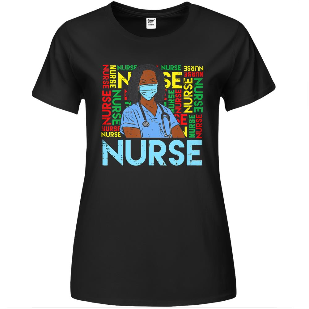 Black History Nurse African American Pride Melanin Bhm Women Premium Womens T Shirts