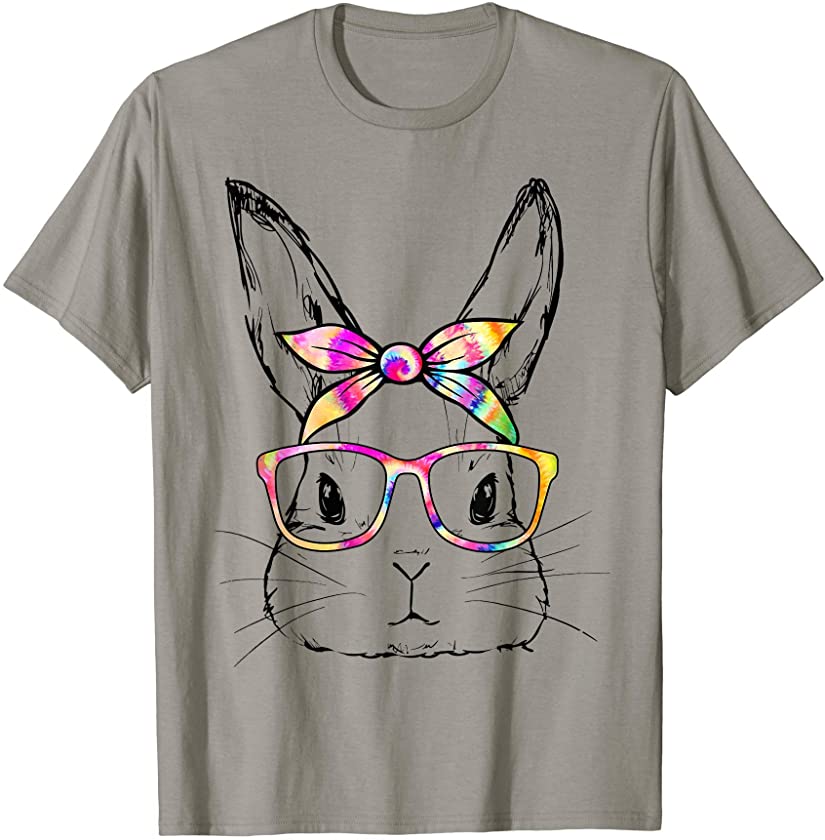 Dy Cute Bunny Face Tie Dye Glasses Easter Day T-Shirt