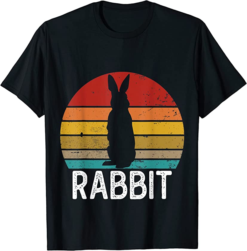 Vintage Retro Rabbit Sunset 70s 80s 90s Rabbit Party T-Shirt