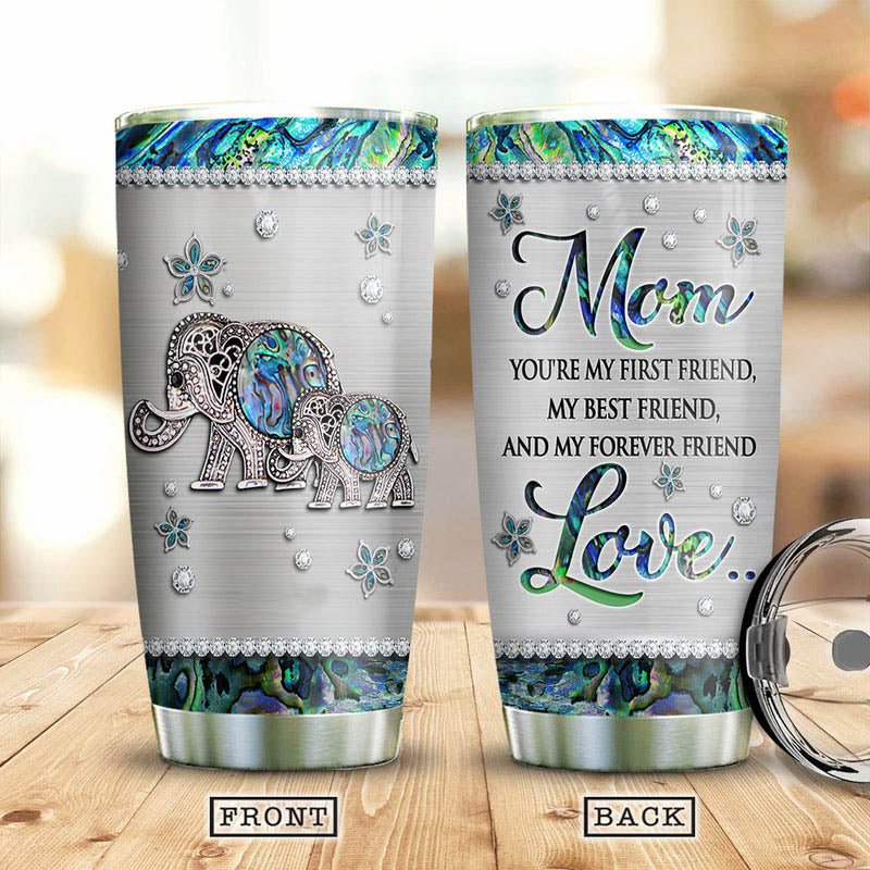 Mother Gift Elephant My Forever Friend Tumbler, Cute Birthday Gifts For Mom, Gift For Elephant Lovers