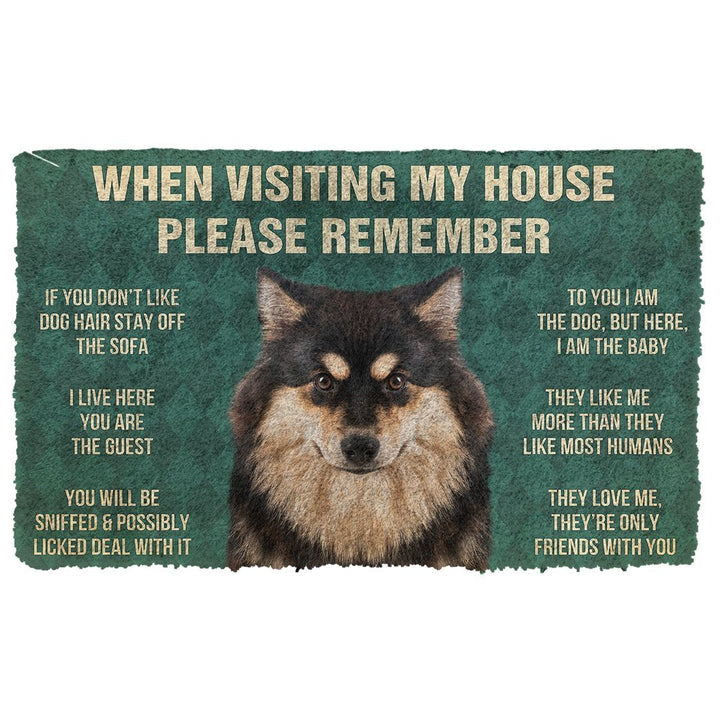 Waybackapparel Please Remember Finnish Lapphund Dogs House Rules 3D Doormat