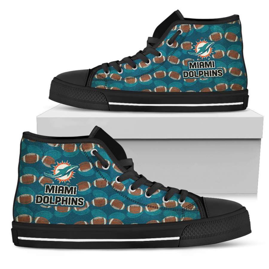 Wave Of Ball Miami Dolphins High Top Shoes