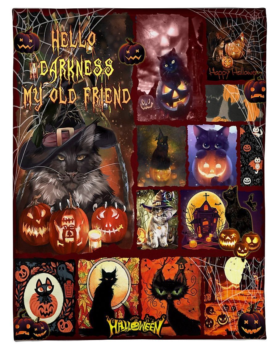 Black Cat Halloween Blanket