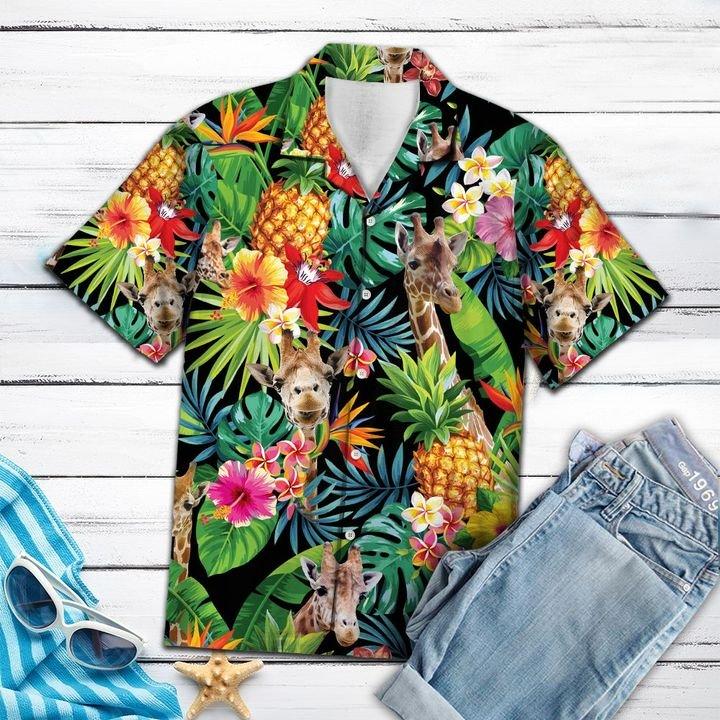 Giraffe Hawaii Shirt Unisex Full Size Adult Colorful Ha60393