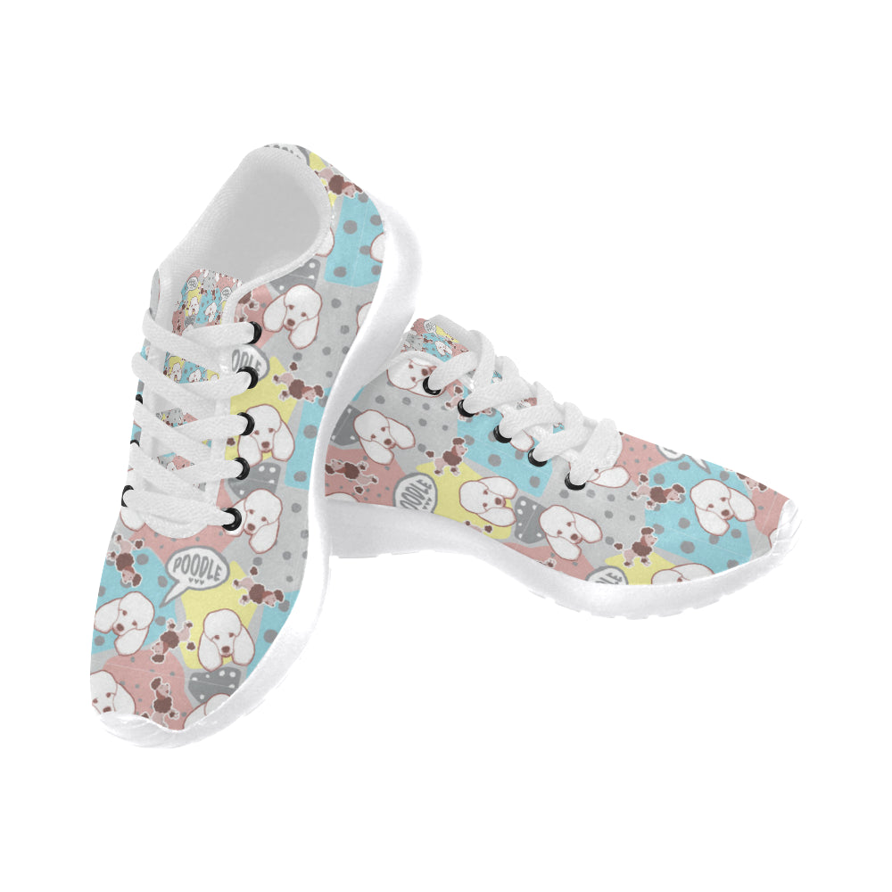 Poodle Pattern White Sneakers for Men