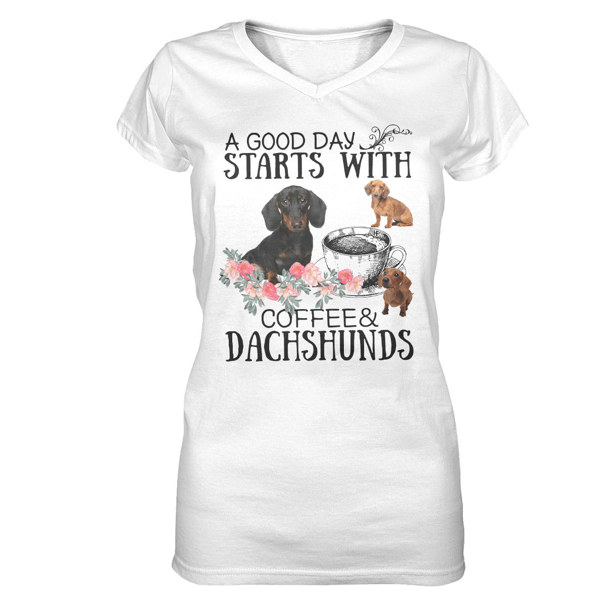 Dachshund Lovers Shirt 12 Ez01 1009 Women V-Neck T-Shirt