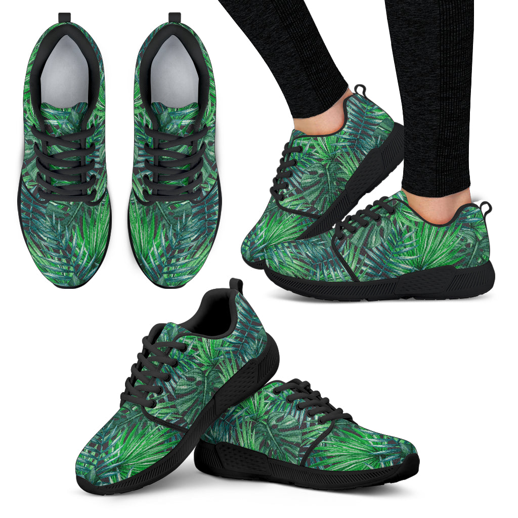 Watercolor Tropical Leaves Pattern Print Women’S Athletic Shoes