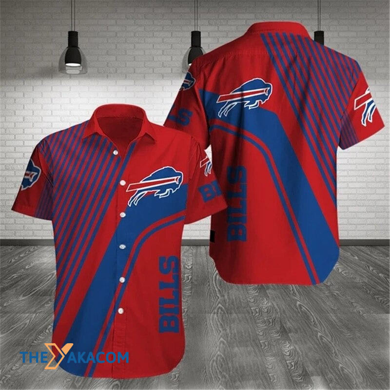 Buffalo Bills Nfl Team Gift For Fan Pattern Stripe Short Sleeve Hawaii Shirt Ha91446