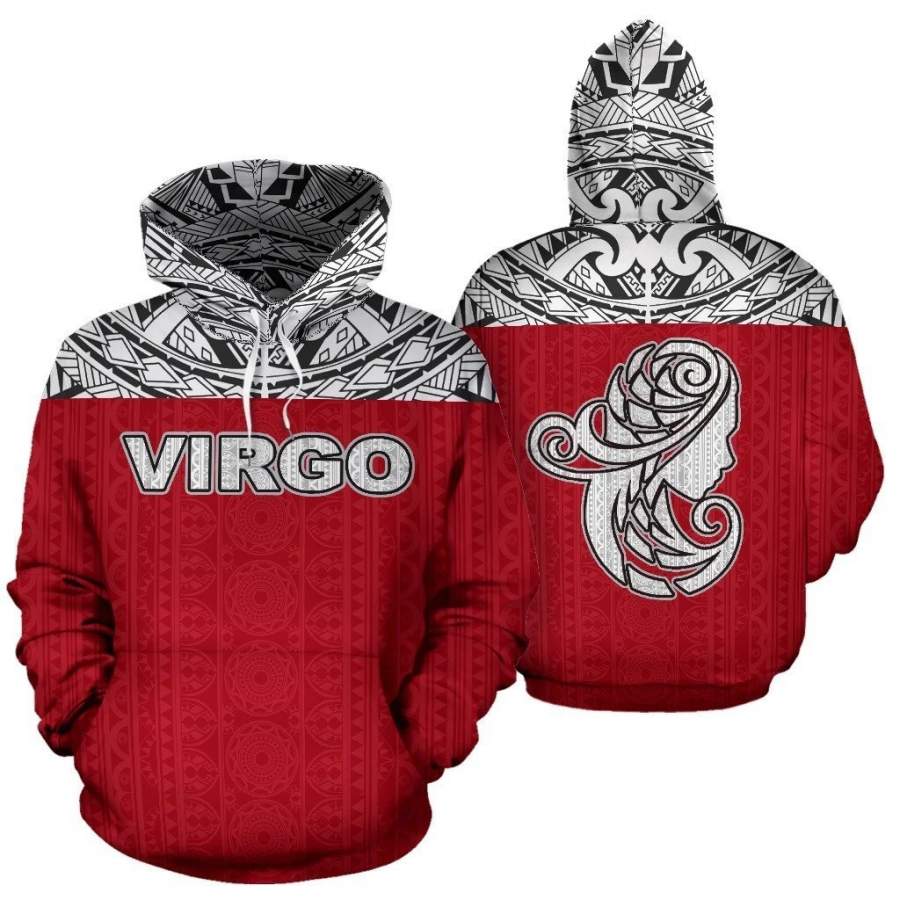 Virgo Zodiac – Poly All Over Hoodie Red Version  NTH140821