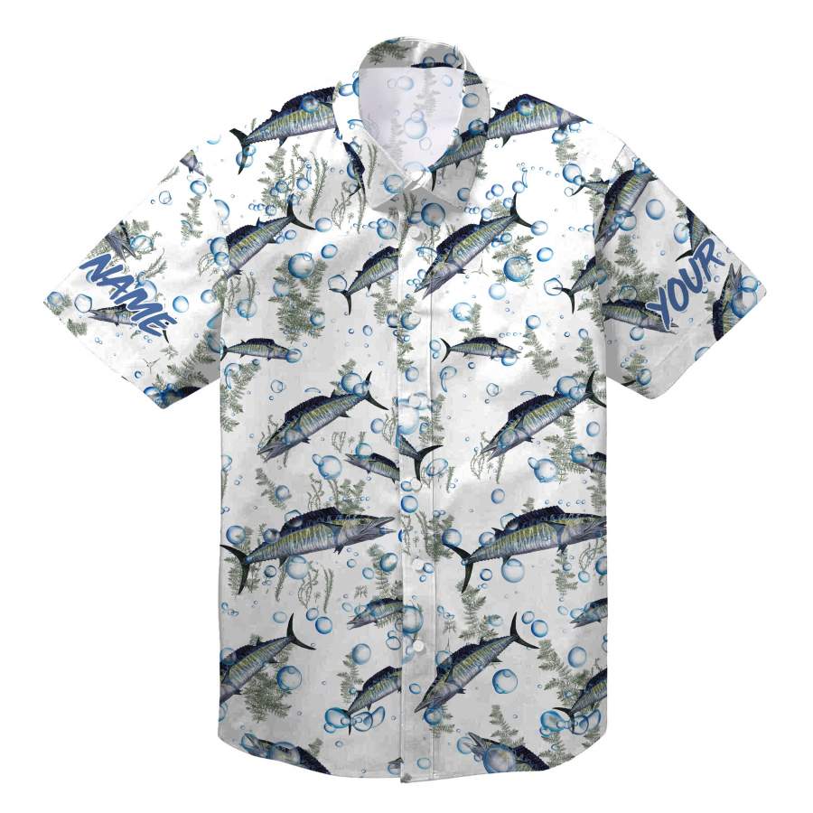 Wahoo Fishing bubbles Customize name All over print button up shirts – personalized fishing Hawaiian shirts for fishing lovers – IPH1667