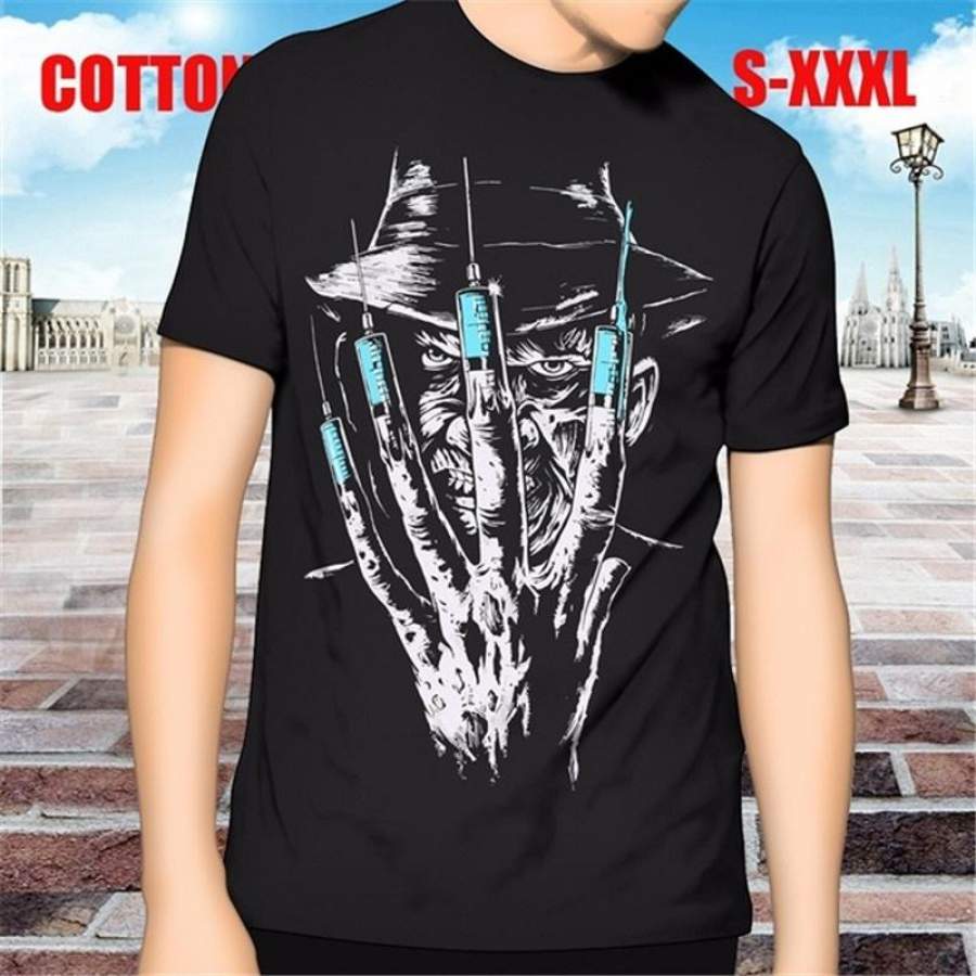Fashion Mens T Shirt Freddy Krueger Nightmare on Elm Street Horror Shirt Men Casual Tees