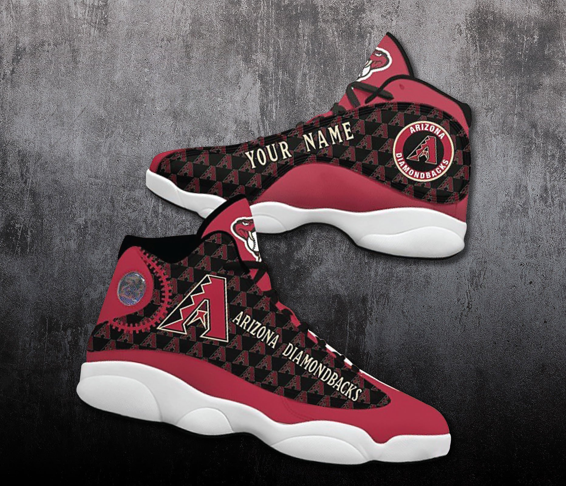 Personalized Shoes Arizona Diamondbacks Air Jordan 13 Custom Name