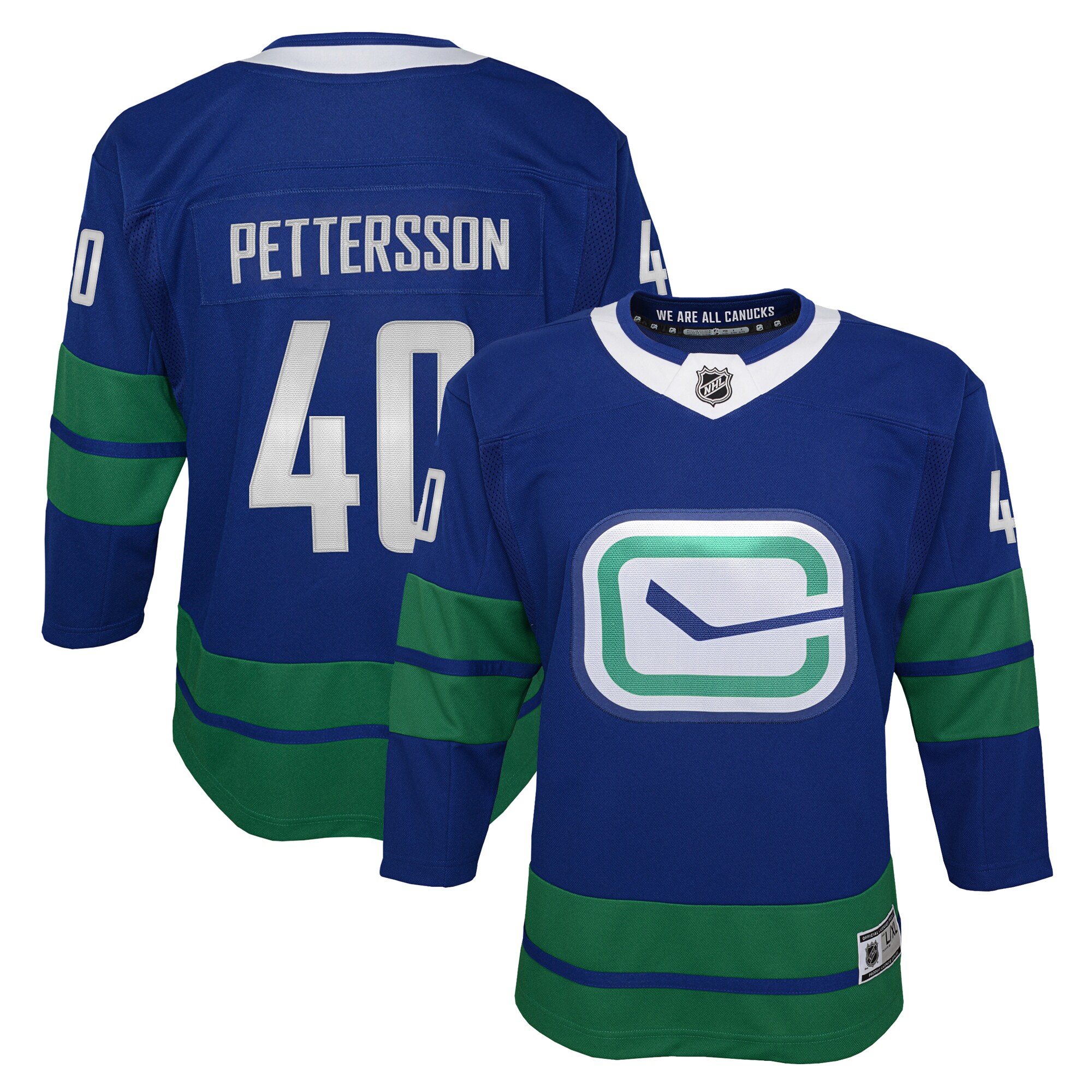 Youth Vancouver Canucks Elias Pettersson Royal 2019/20 Alternate Premier Player Jersey