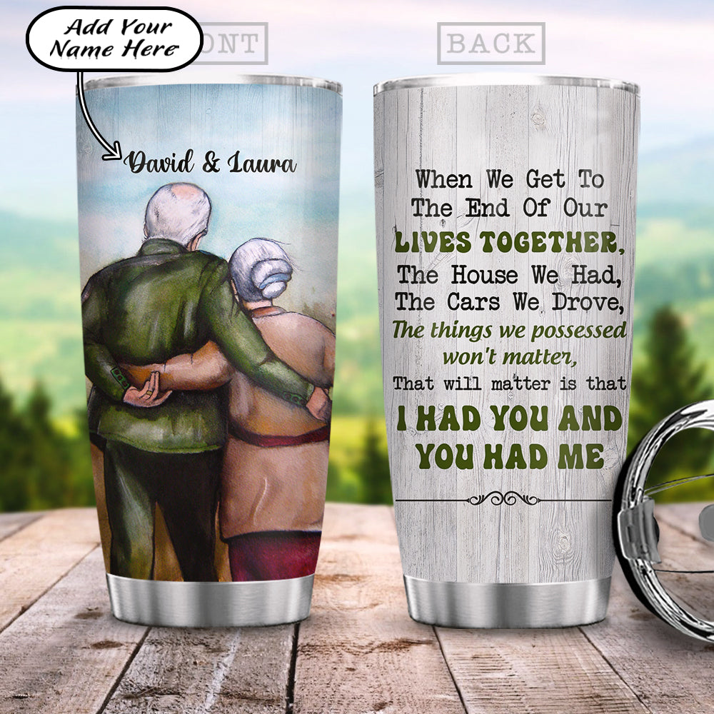 Personalized Old Couple Acaa2206002Z Stainless Steel Tumbler