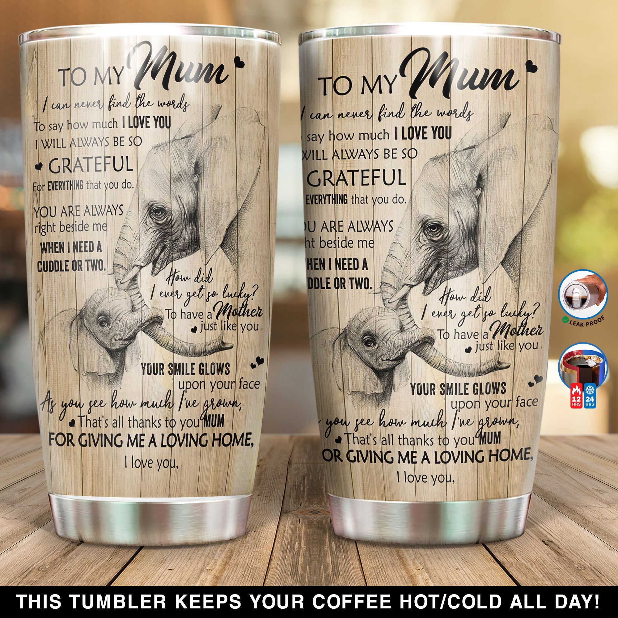 Personalized Thanks To You Mum Elephant YP0803006XE Tumbler