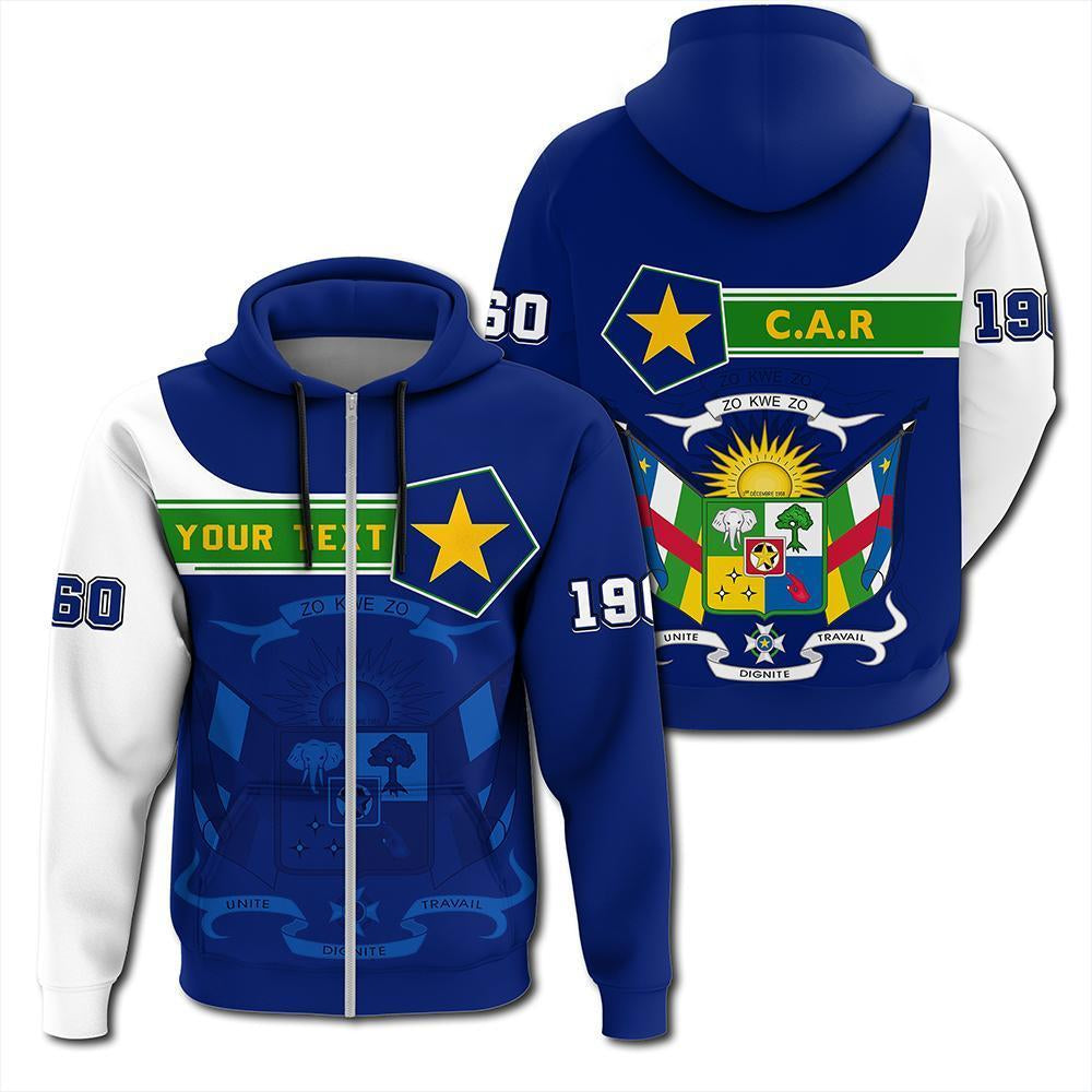 (Custom) Greek Life Hoodie – Central African Republic Zip Hoodie Pentagon Style