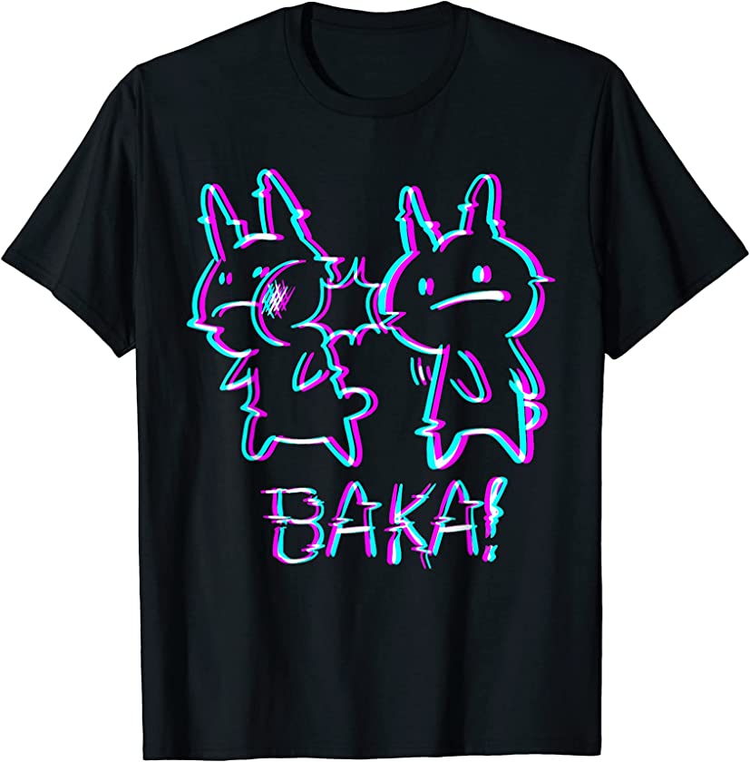 Baka Idiot Funny Japanese Anime Tee Anime Baka Rabbit Slap T-Shirt