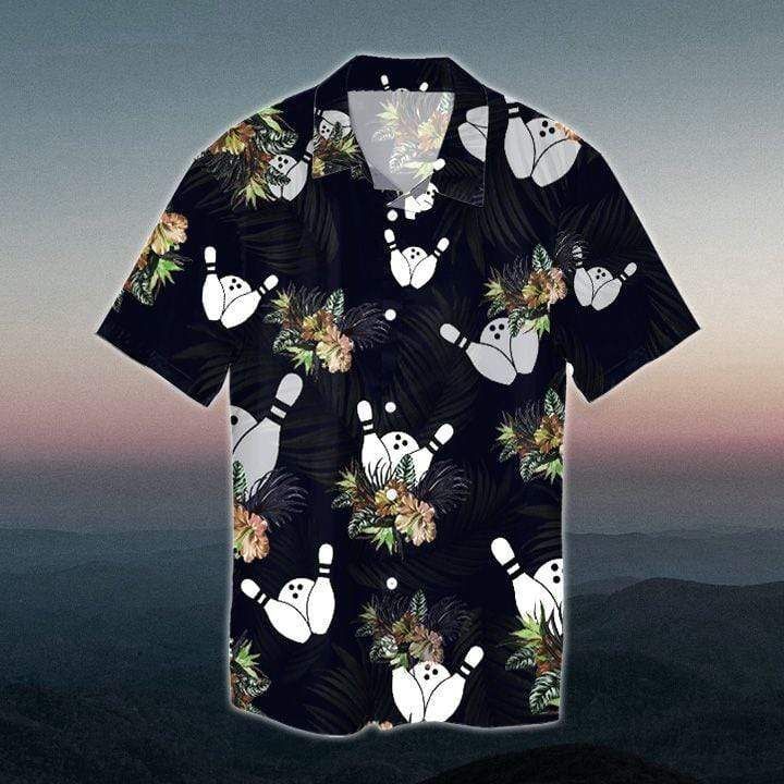 Check Out This Awesome Bowling Black Unisex Hawaii Aloha Shirts Ha41535