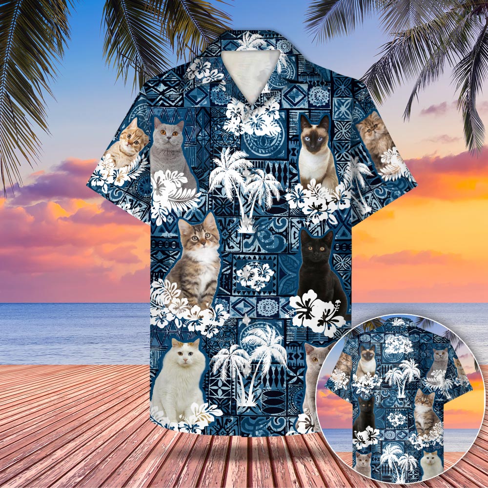 Cat Hawaii Shirt Style Blue Gift For Dad Phts Ha81578