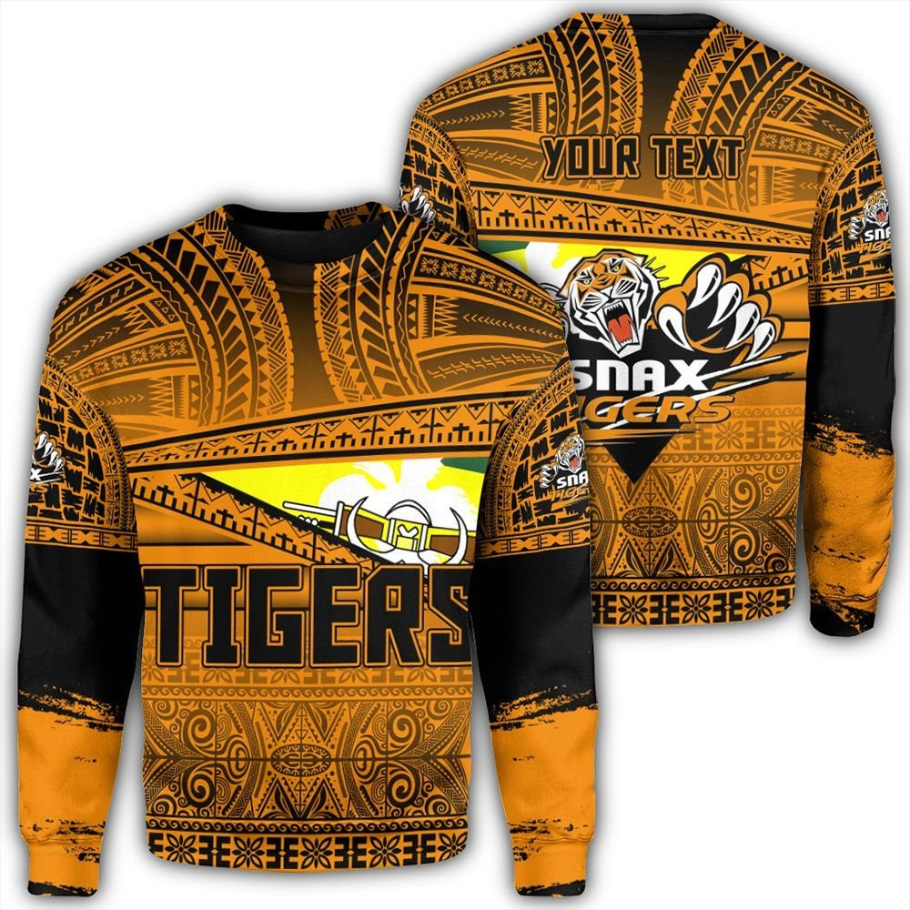 Alohawaii Clothing – Lae Snax Tigers Sweatshirt Flag Tapa Pattern Stronic Style