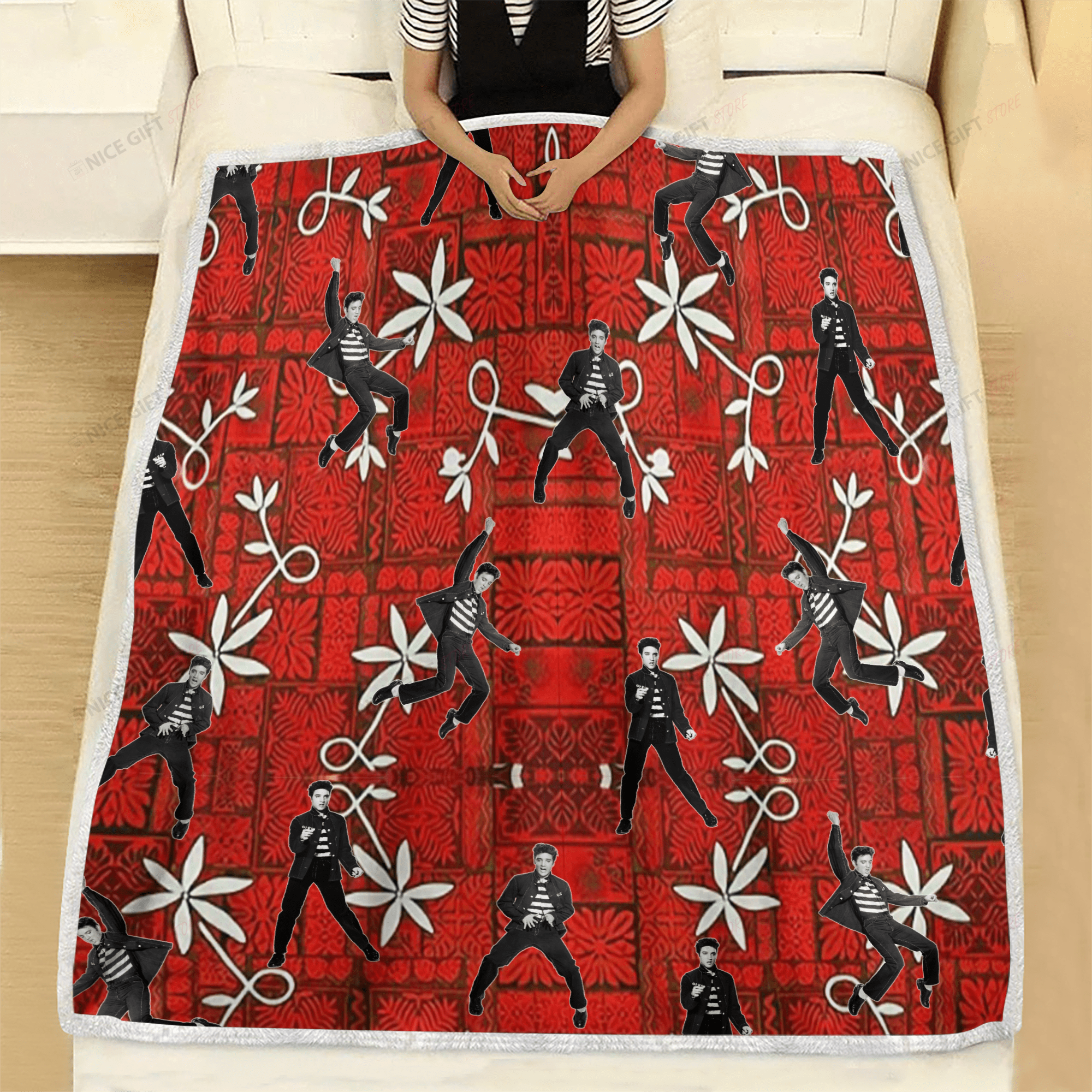 Elvis Presley Fleece Blanket Blk-U4E7