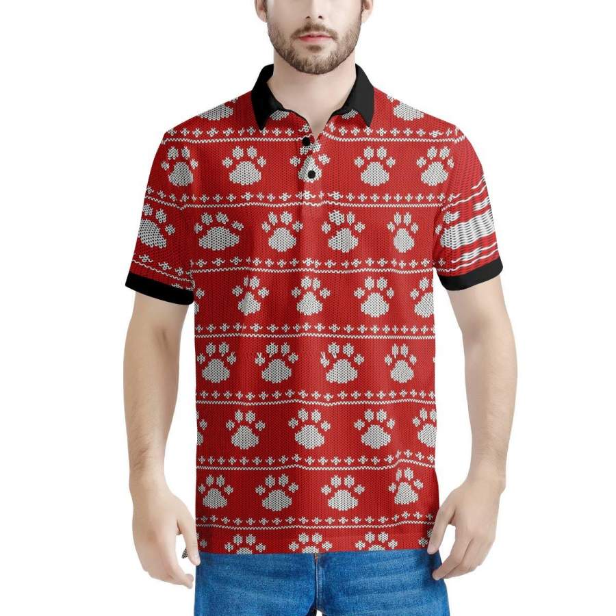 Ugly Christmas Paw Men’s Polo Shirts