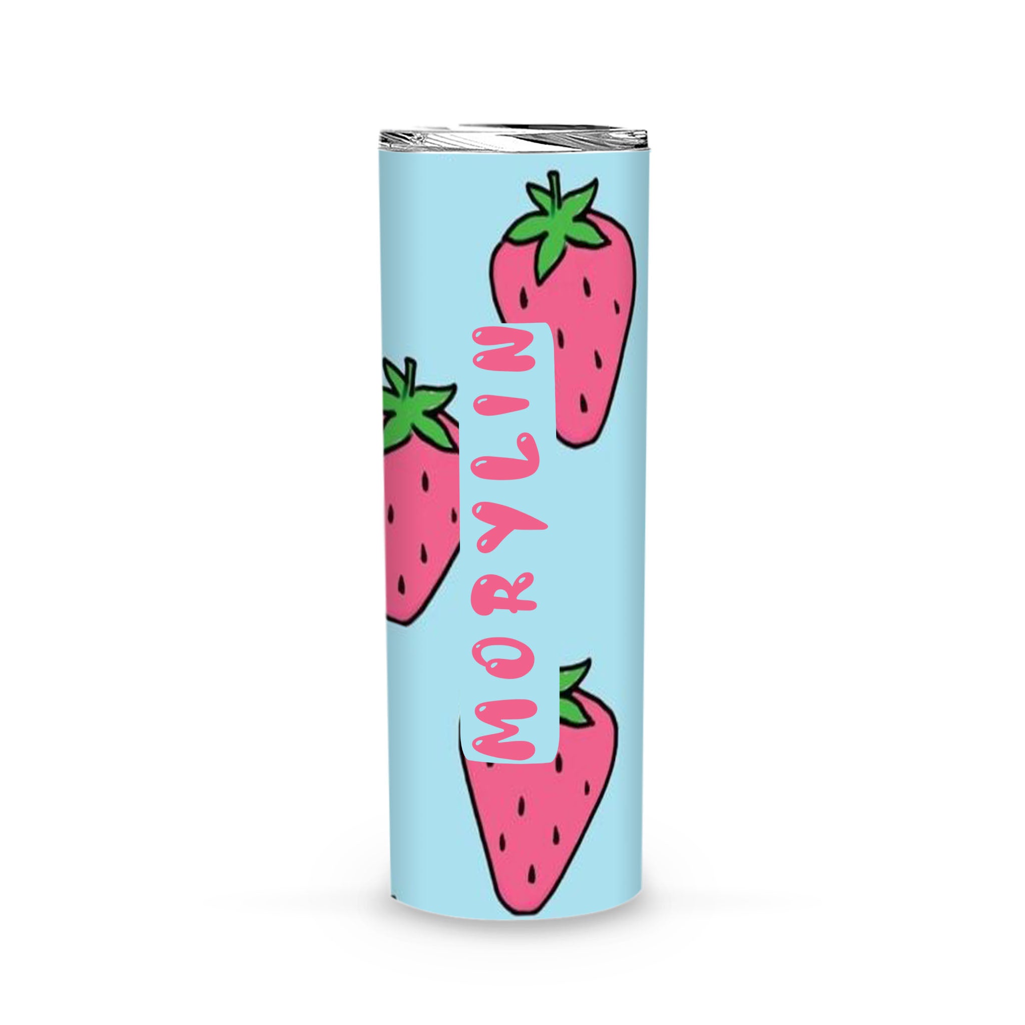 Strawberry 2 Personalized 20Oz Skinny Tumbler, Birthday Gift, Gift For Daughter, Gift For Son, Gift For Her – Skinny Tumbler