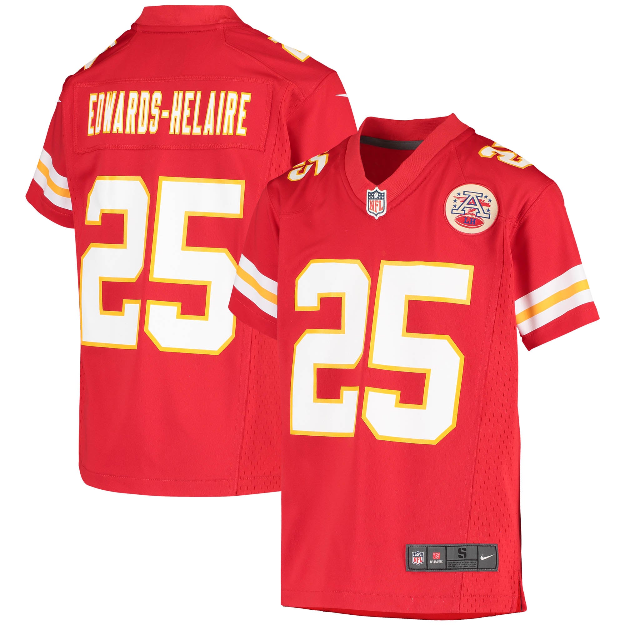 Clyde Edwards-Helaire Kansas City Chiefs Youth Game Jersey – Red