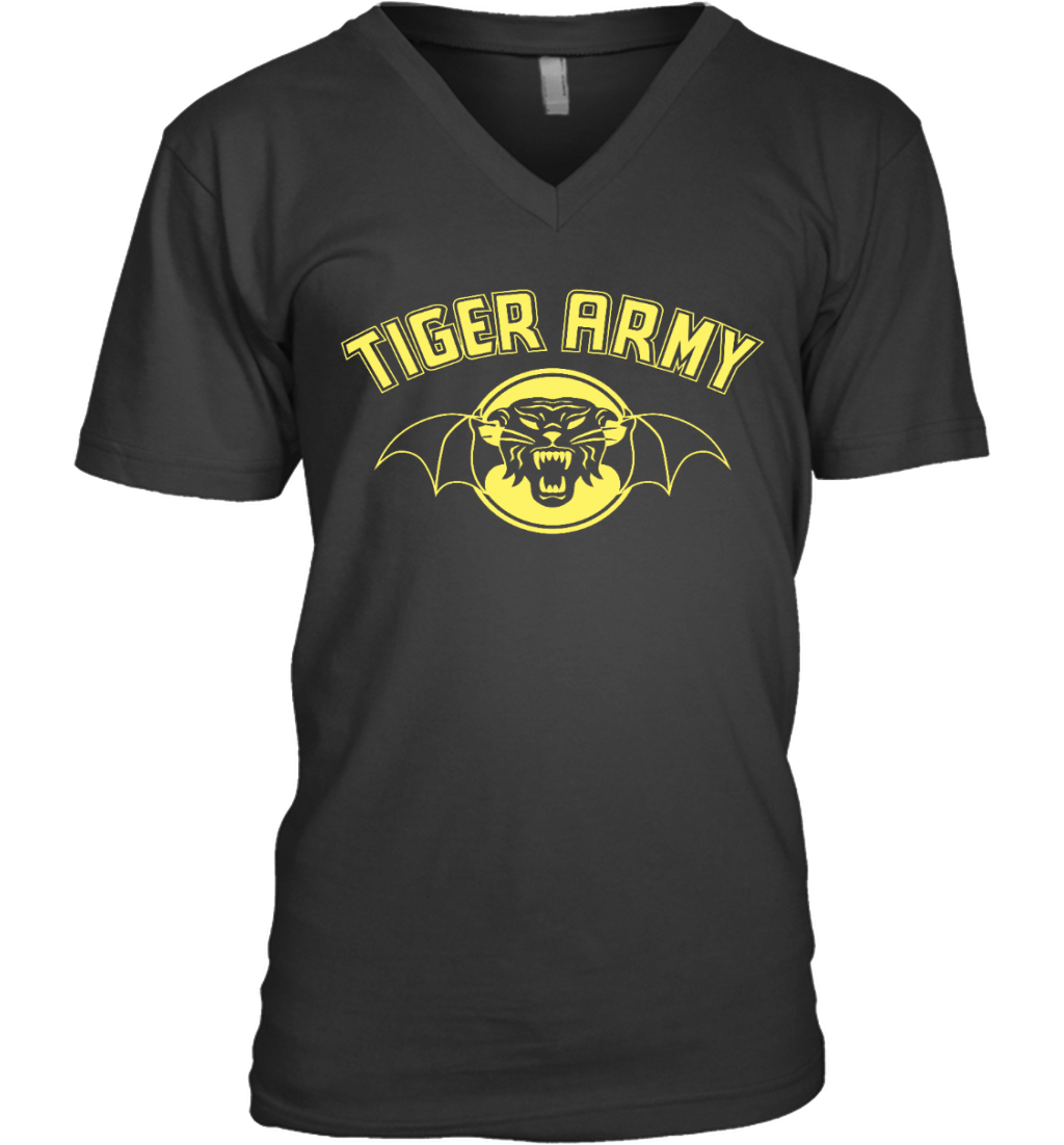 TornadoT Rzf Men’S Tiger Army Band Logo Black 573 VNeck