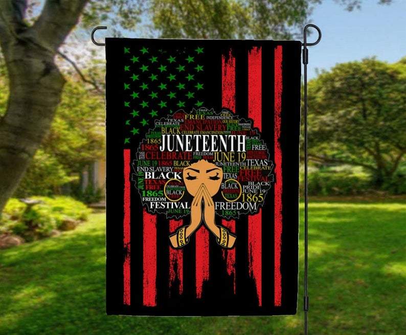 Juneteenth African Black Lives Matter American Flag Gift For Friend Family Decorative Holiday Outdoor Weather Resistant Double Sided Print Flag Yard Patio Lawn