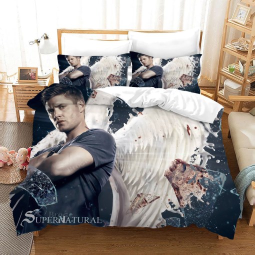 Supernatural Dean Sam Winchester 25 Duvet Cover Pillowcase Home Decor 3D Bedding Set