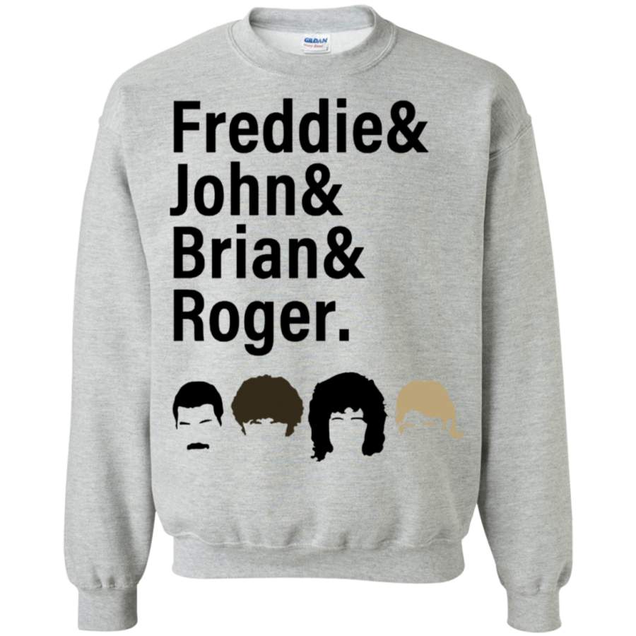 AGR Queen, Freddie & John & Brian & Roger hair Crewneck Pullover Sweatshirt