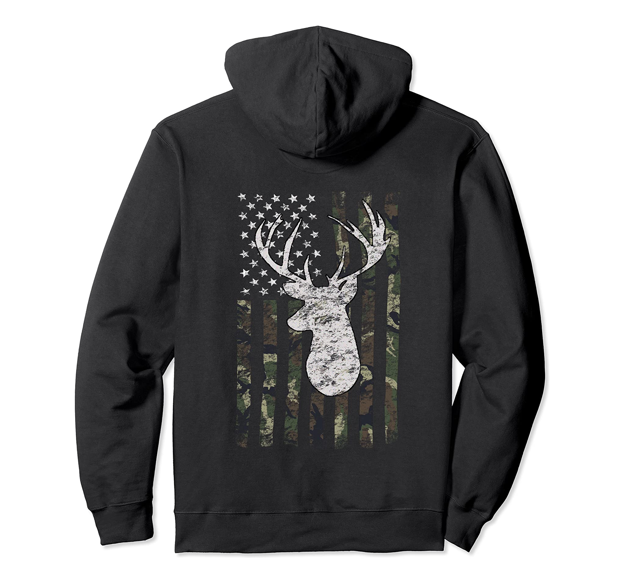 Buck Deer Hunting Camouflage Flag Hunter Hoodie