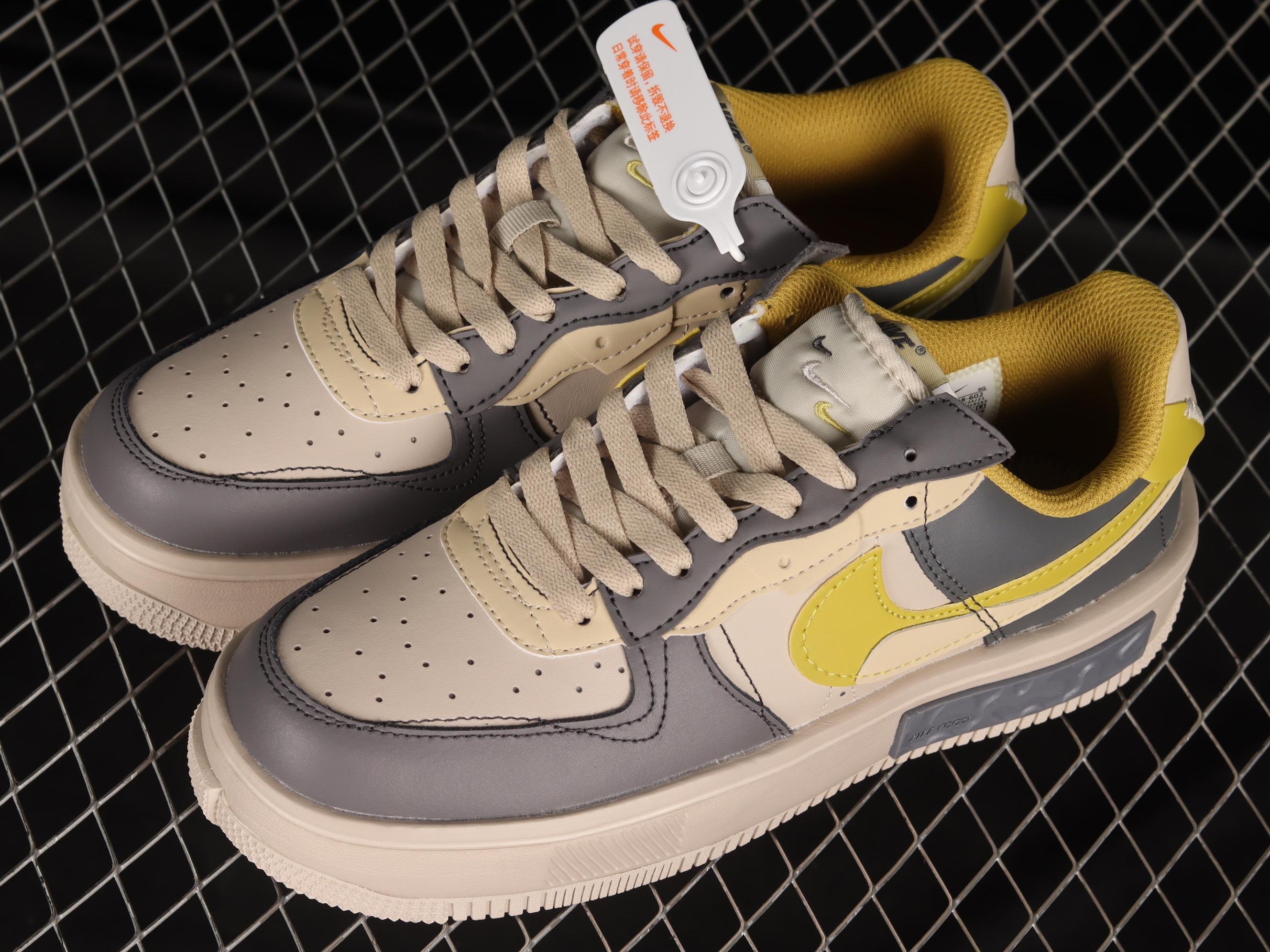 Nike Air Force 1 Low Fontanka Dark GreyYellow Shoes Sneakers SNK565413883