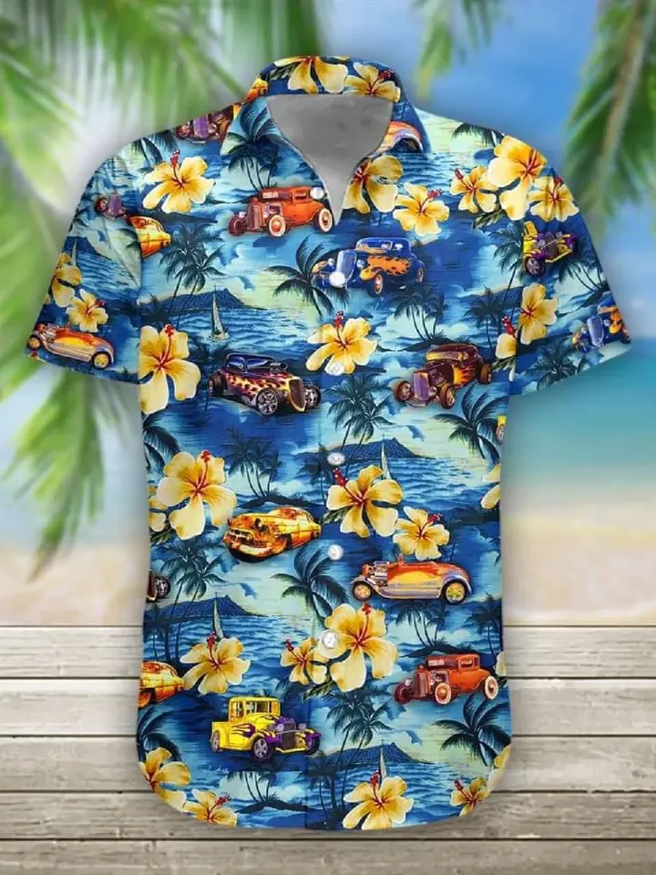 Cars In Hawaiian Shirt For Men Women Ha40021