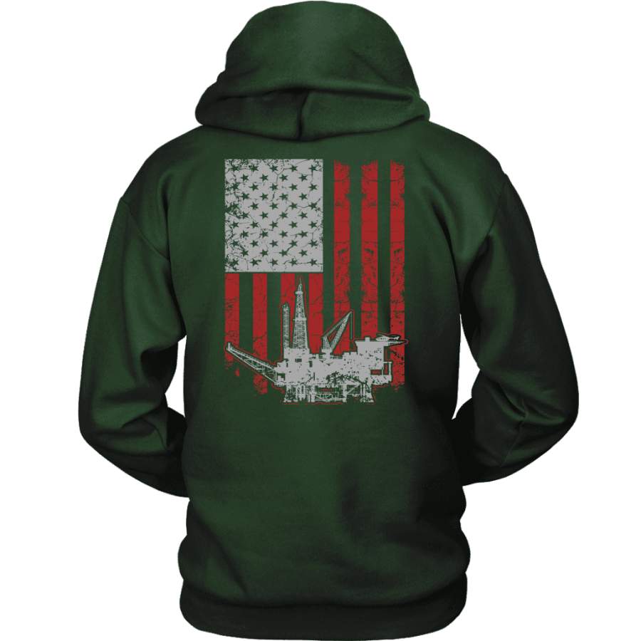 Oil Driller Hoodie - Oil Rig Flag - SonShirt