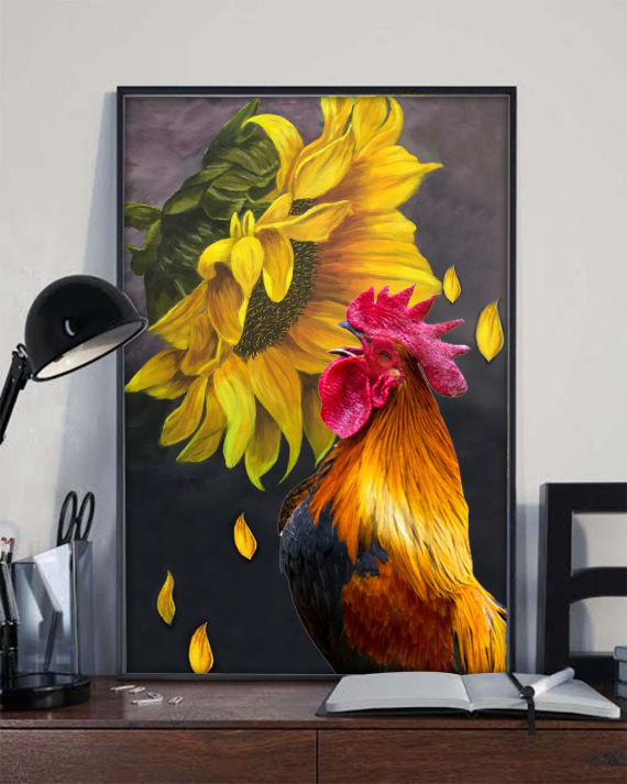 Rooster Sunflower Canvas Art And Poster Cm