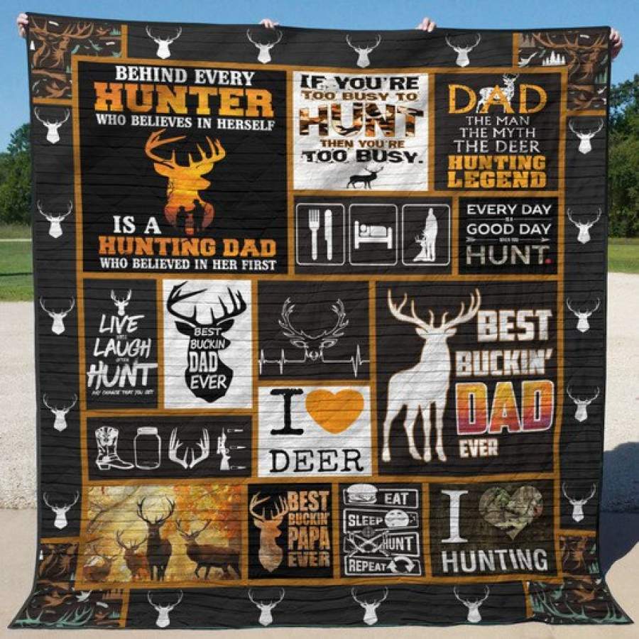 Wozoro Quilt Blanket Hunting Behind Every Hunter Twin Queen King Size