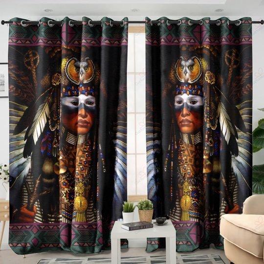 Tmarc Tee Native American Girl Warriors 3D All Over Printed Window Curtain Home Decor