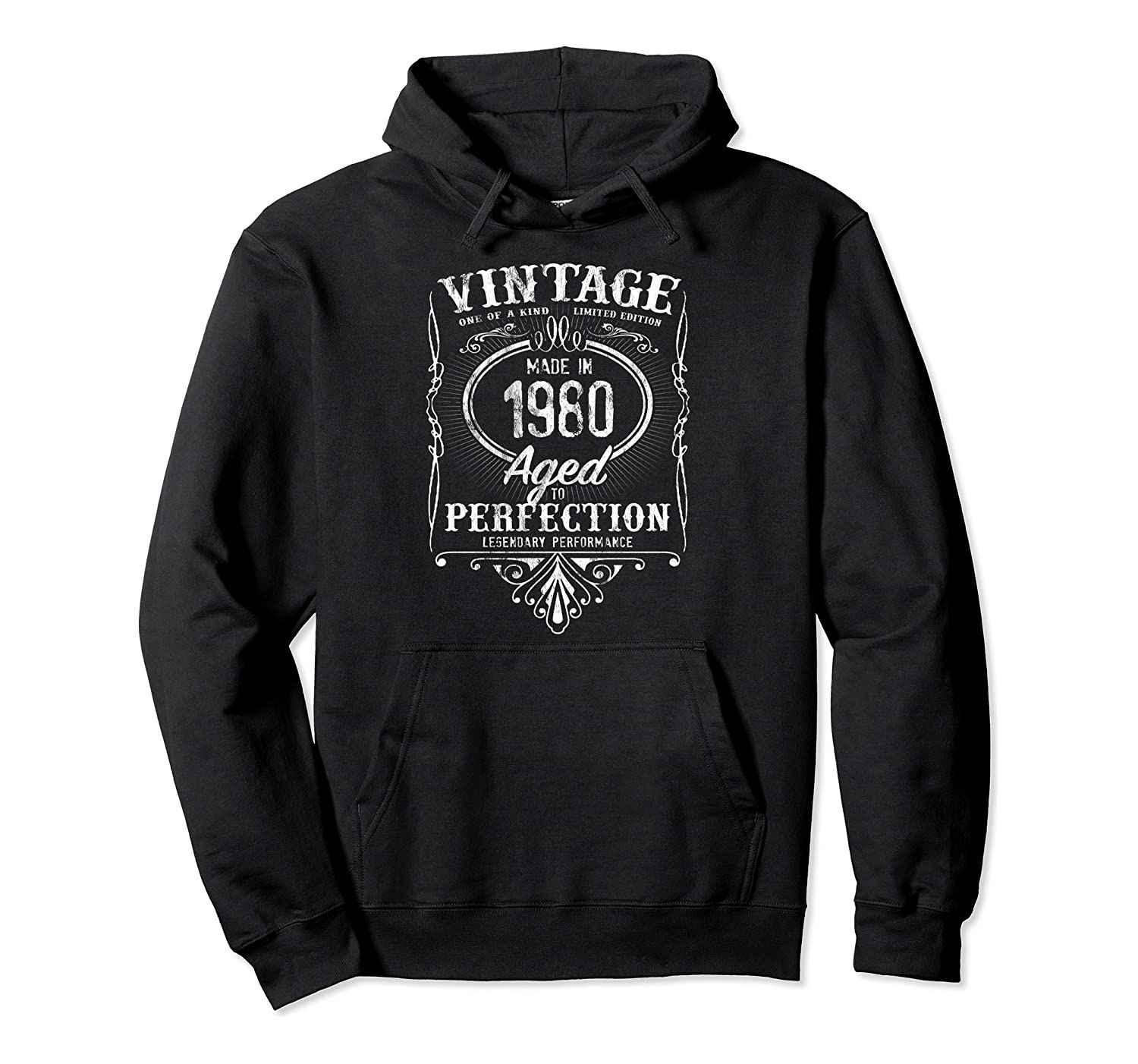 Vintage Made In 1980 Classic 40th Birthday Aged Perfection Pullover Hoodie T-Shirt, Sweatshirt, Tank Top