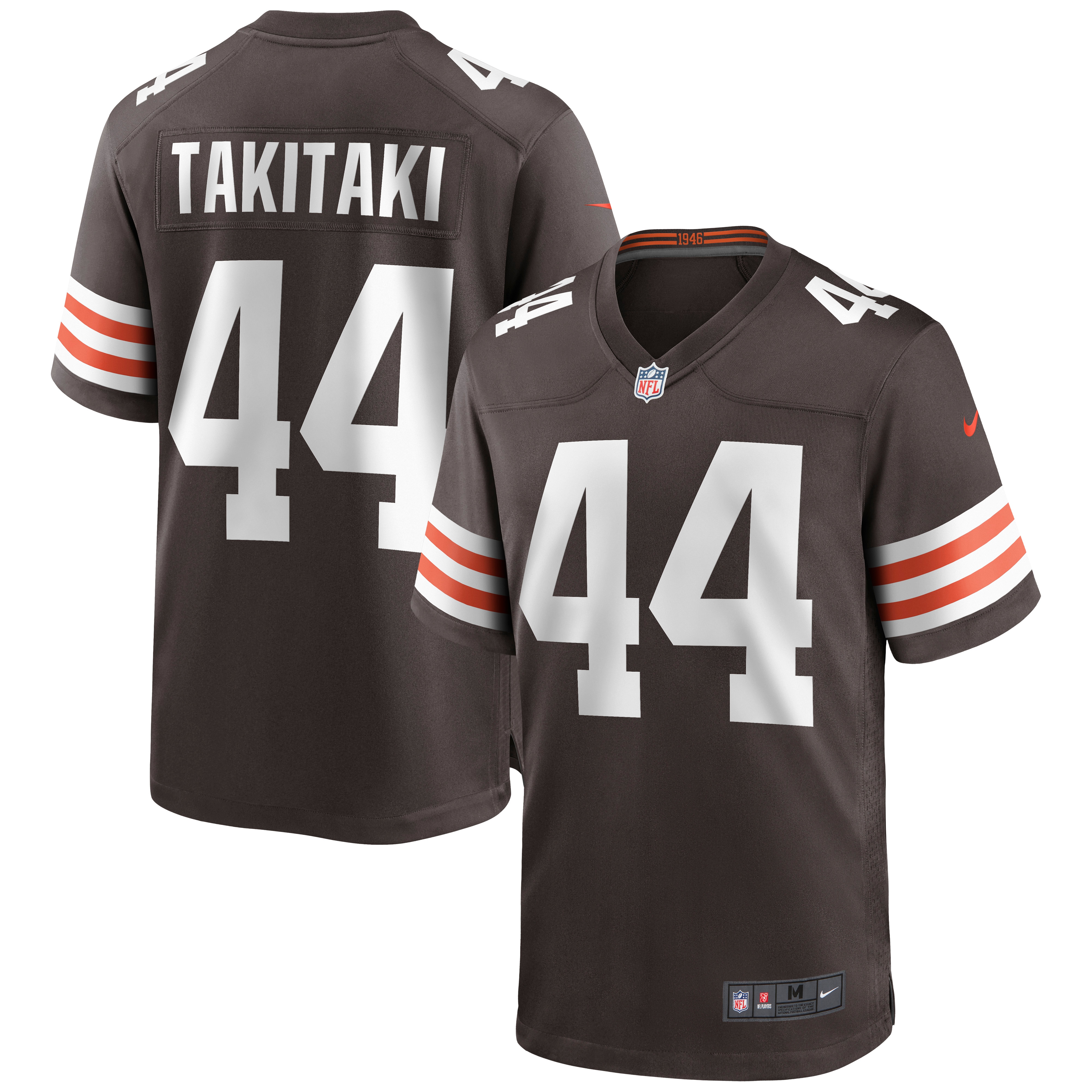 Sione Takitaki Cleveland Browns Game Jersey – Brown