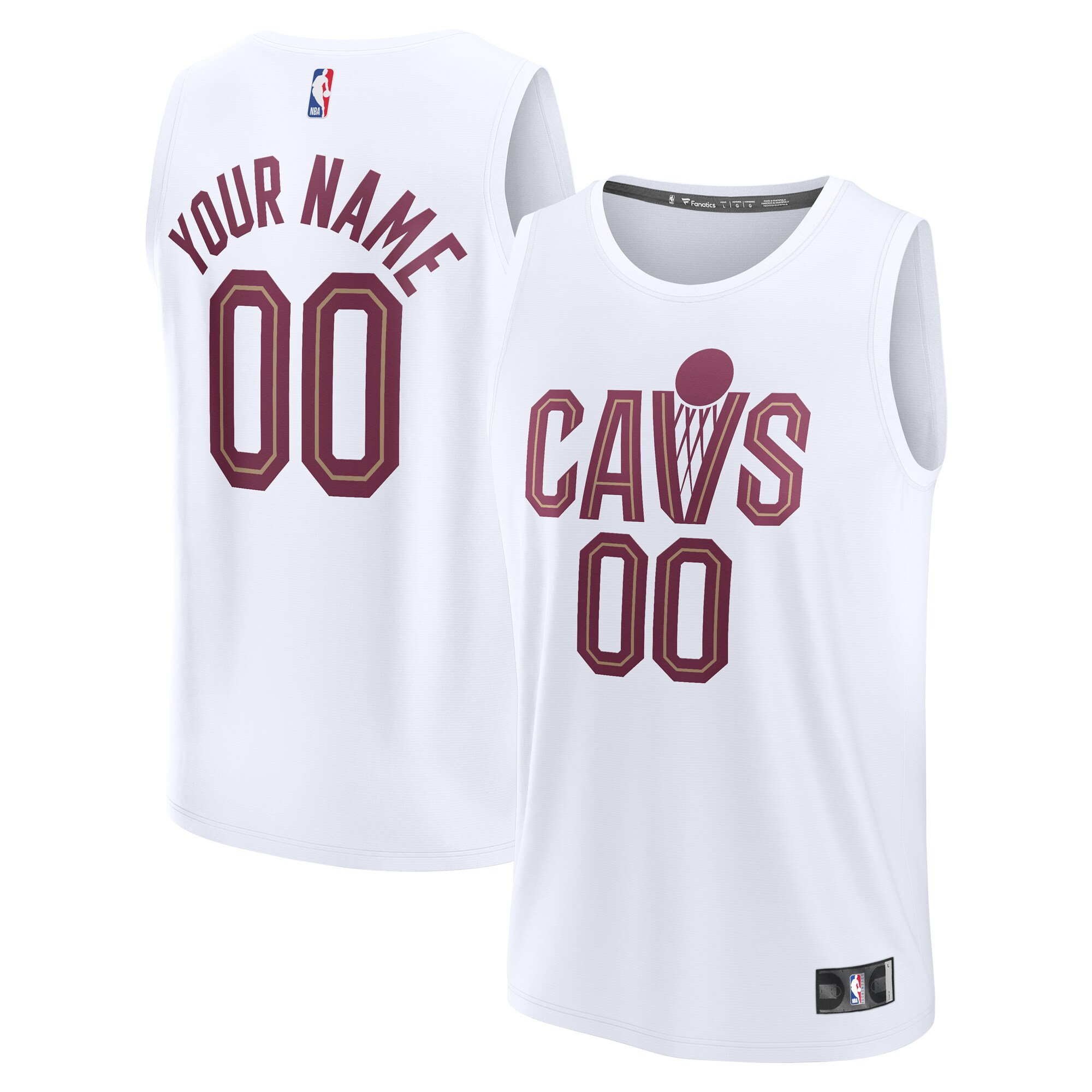 Cleveland Cavaliers Fast Break Custom Jersey – Association Edition – White