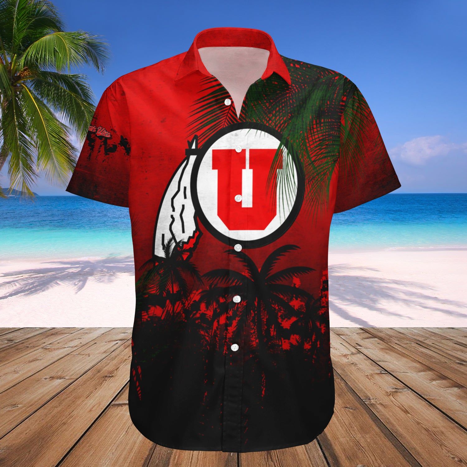 Utah Utes Hawaii Shirt Coconut Tree Tropical Grunge – NCCA