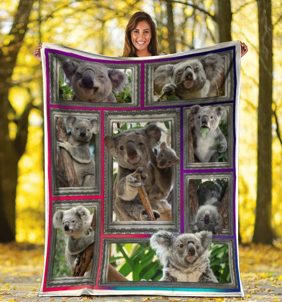 3D Koala Bear Wild Animals Cozy Fleece Blanket Sherpa Blanket