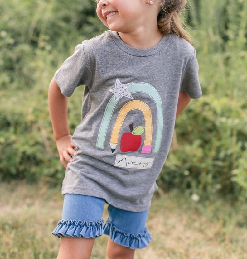 Sweet Sprouts Girls School Rainbow Back To School Shirt