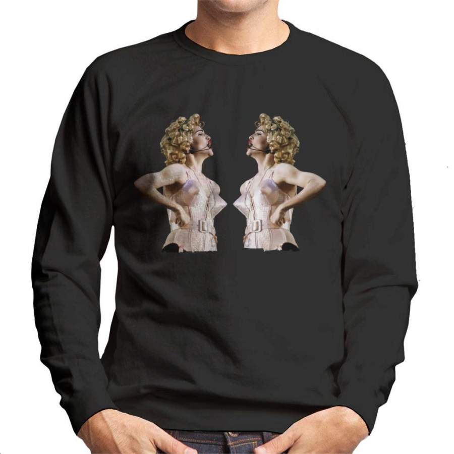 Madonna Mirrored Cone Bra Corset Blonde Ambition Tour 1990 Men’s Sweatshirt