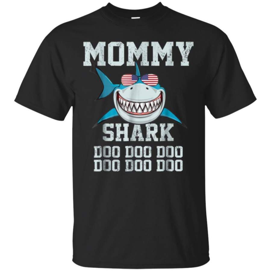 AGR Mommy Shark Shirt  Doo Doo American Flag Fathers Day Gift Jaq T-shirt