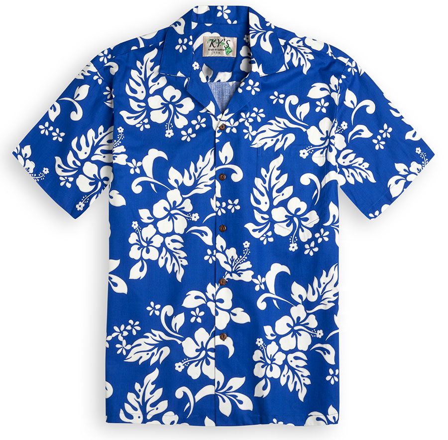 Hibiscus Royale Blue White Amazing Design Hawaii Shirt Ha15762