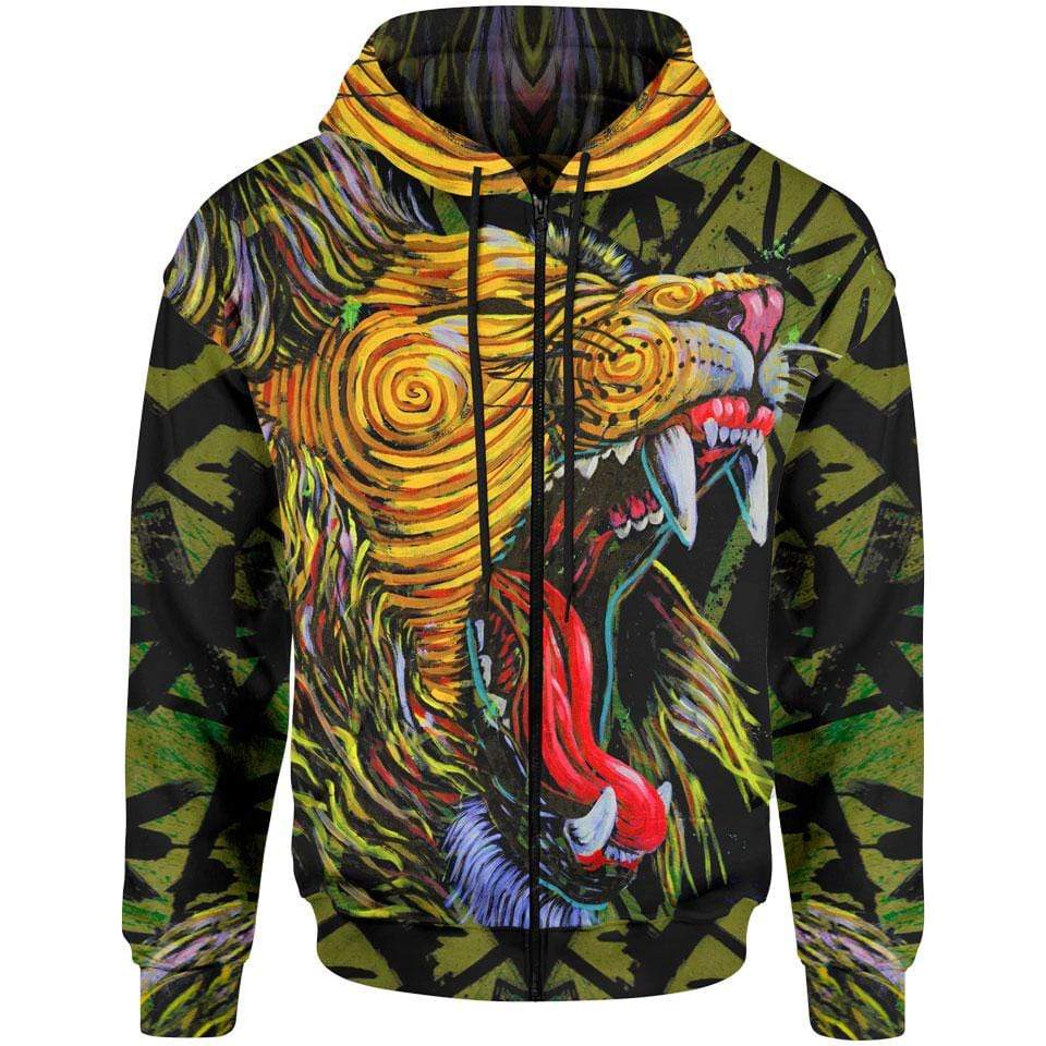 African Lion Zip Hoodie