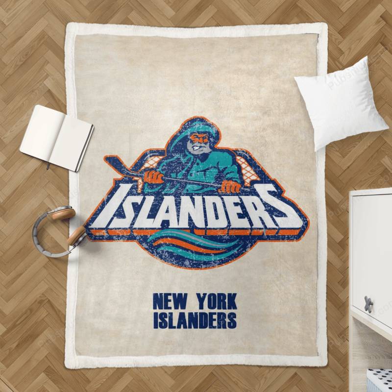 NEW YORK ISLANDERS Fish – Distressed Sports Sherpa Fleece Blanket